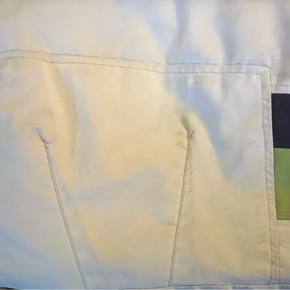 Columbia Coat, with Hood, Youth Size 10/12, Green and Ivory